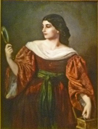虚荣心，他的新娘苏菲·科贝尔的肖像 Vanity, portrait of his bride, Sophie Köbel，安东·罗马科