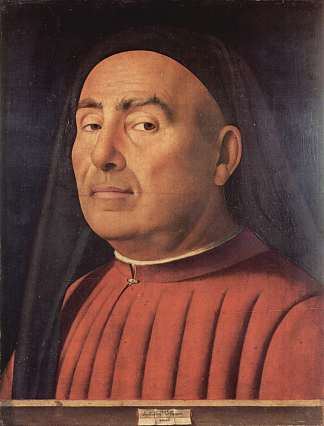 一个男人的肖像（Trivulzio肖像） Portrait of a Man (Trivulzio portrait) (1476; Venice,Italy                     )，安东内洛·德·梅西纳