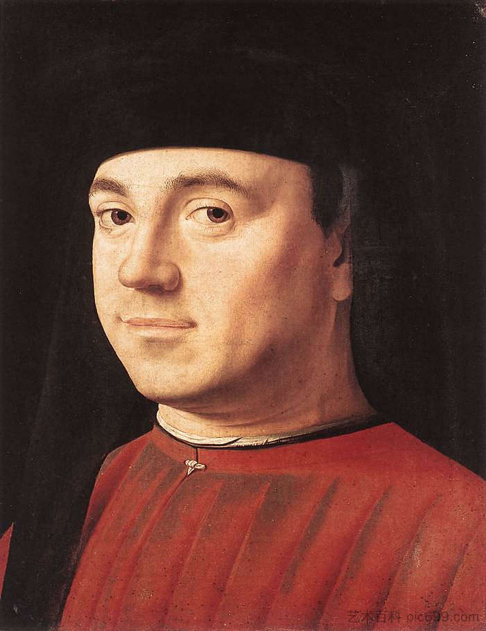 一个男人的肖像 Portrait of a Man (c.1475; Venice,Italy  )，安东内洛·德·梅西纳