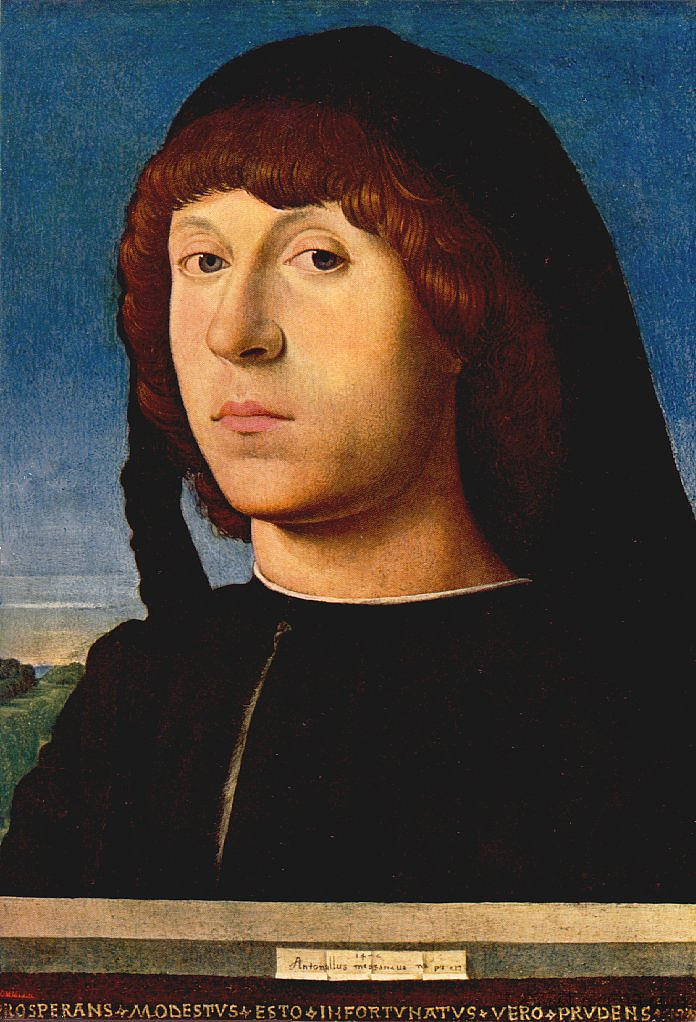 一个年轻人的肖像 Portrait of a Young Man (1478; Messina,Italy  )，安东内洛·德·梅西纳