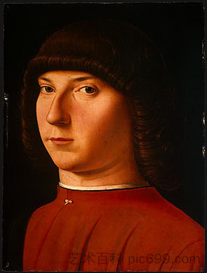 一个年轻人的肖像 Portrait of a Young Man (c.1475; Italy ),安东内洛·德·梅西纳