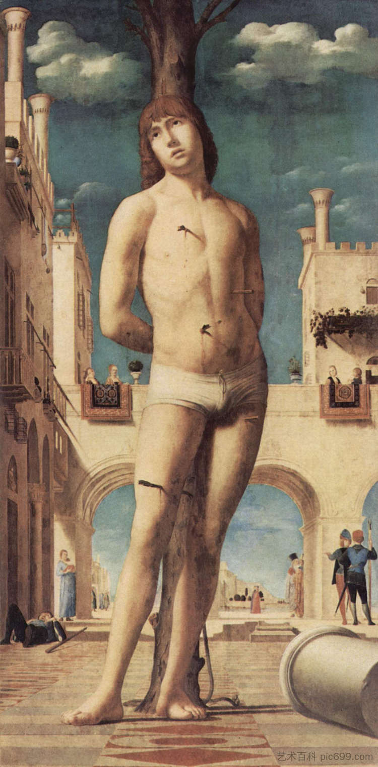 圣塞巴斯蒂安 St. Sebastian (1476 - 1477; Italy  )，安东内洛·德·梅西纳