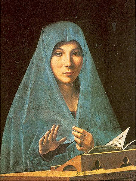 维珍宣布 Virgin Annunciate (1474 - 1475; Italy ),安东内洛·德·梅西纳