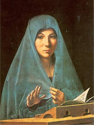 维珍宣布 Virgin Annunciate (1474 – 1475; Italy                     )，安东内洛·德·梅西纳