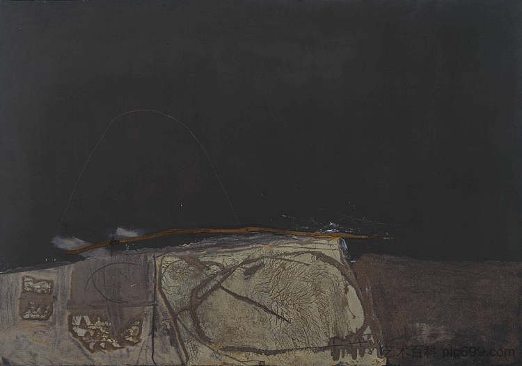 灰色和绿色绘画 Grey and Green Painting (1957),安东尼·塔皮埃斯