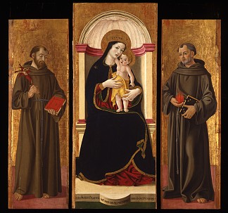 麦当娜和孩子与圣弗朗西斯和安东尼 Madonna Col Bambino Tra I Santi Francesco E Antonio (1467)，安东尼亚佐·罗马诺