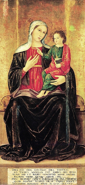 麦当娜和孩子 Madonna Col Bambino (1486)，安东尼亚佐·罗马诺