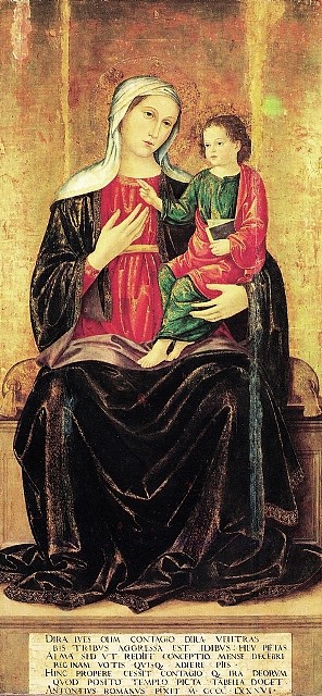 麦当娜和孩子 Madonna Col Bambino (1486)，安东尼亚佐·罗马诺