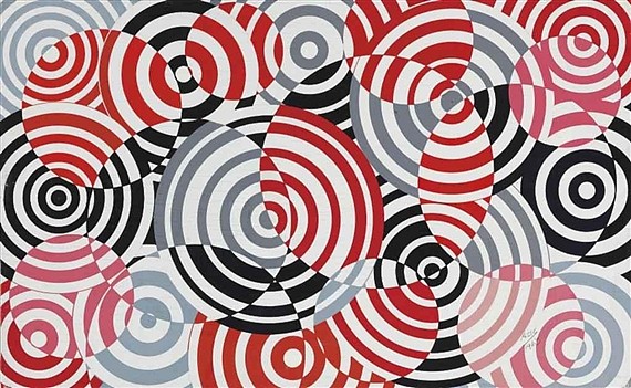 红色和灰色干扰（编号：640） Interférences en rouge et gris (No. 640) (1963)，安东尼奥·阿西斯