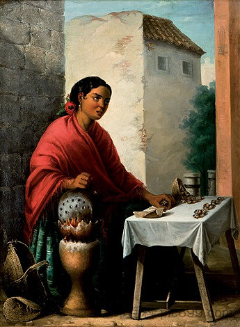 吉拉尔达旁边的栗子树 Castañera Junto a La Giralda (1850),安东尼奥·卡布拉尔·贝哈拉诺
