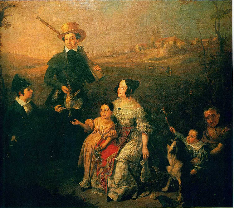 阿科·埃尔莫索侯爵和他的家人 El Marqués De Arco Hermoso Y Su Familia (1838)，安东尼奥·卡布拉尔·贝哈拉诺