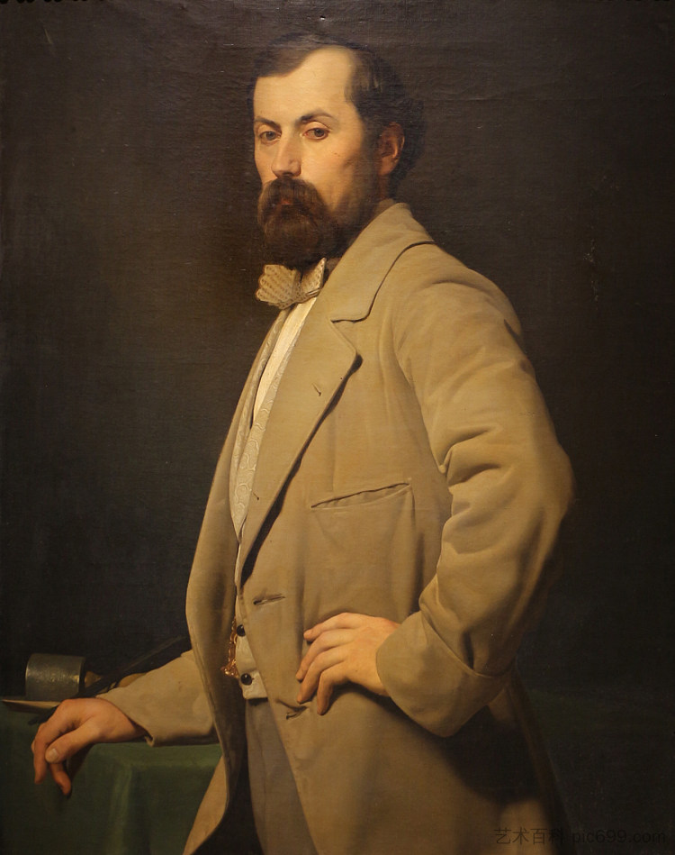 路易吉·马乔利的肖像 Portrait of Luigi Majoli (1856)，安东尼奥·西塞里