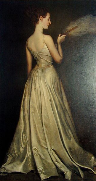 皮埃尔·高德罗夫人的肖像 Portrait of Mme Pierre Gaudreau (1898)，安东尼奥·德拉甘达拉