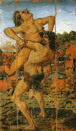 赫拉克勒斯和安提乌斯 Hercules and Anteus (c.1460)，安东尼奥·德尔·波莱奥洛