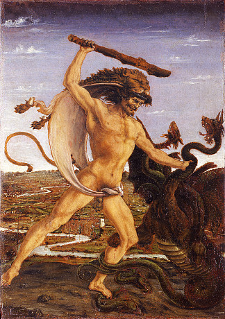 赫拉克勒斯和九头蛇 Hercules and the Hydra (c.1475)，安东尼奥·德尔·波莱奥洛