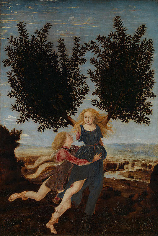 阿波罗和达芙妮 Apollo and Daphne (c.1470 - c.1480)，安东尼奥·德尔·波莱奥洛