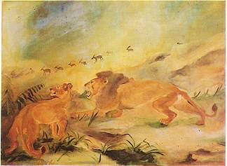 狮子与母狮 Lion with lioness (1932)，安东尼·利加布