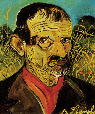 红围巾自画像 Self-Portrait with red scarf (1956)，安东尼·利加布