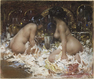 在闺房里 In the Boudoir (1886)，安东尼奥·曼奇尼