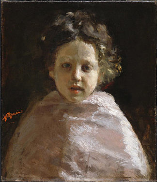 一个孩子的肖像 Portrait of a Child (1874)，安东尼奥·曼奇尼