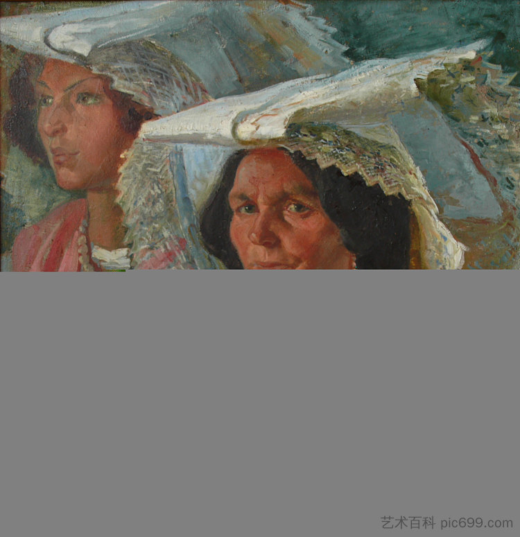 来自明图尔诺的（帕基亚纳）妇女的肖像 Portrait of a (Pacchiana) woman from Minturno (c.1956)，安东尼奥·西库雷扎