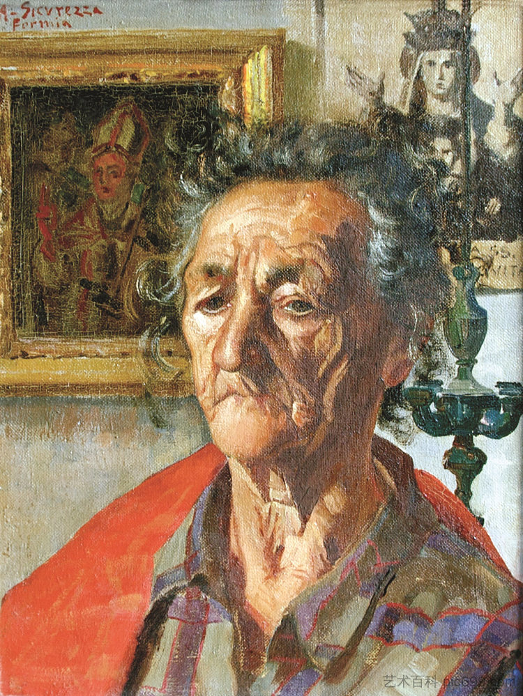 山上可敬的老妇人 The venerable old woman of the mountain (1949; Formia,Italy ),安东尼奥·西库雷扎