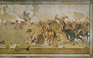 亚历山大·马赛克（描绘伊苏斯战役或高加梅拉战役） Alexander Mosaic (depicting the Battle of Issus or the Battle of Gaugamela)，阿佩勒斯