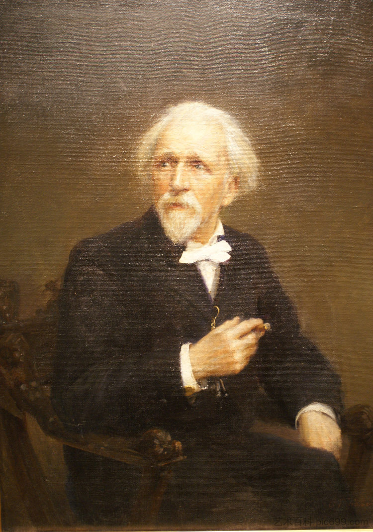 列夫·拉戈里奥的肖像 A Portrait of Lev Lagorio (c.1890 - c.1900; Russian Federation  )，阿波利纳里·戈拉夫斯基