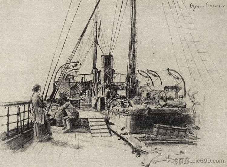 在轮船上 西尼乌斯 On the steamer Sineus (1895)，阿尔卡季·雷洛夫