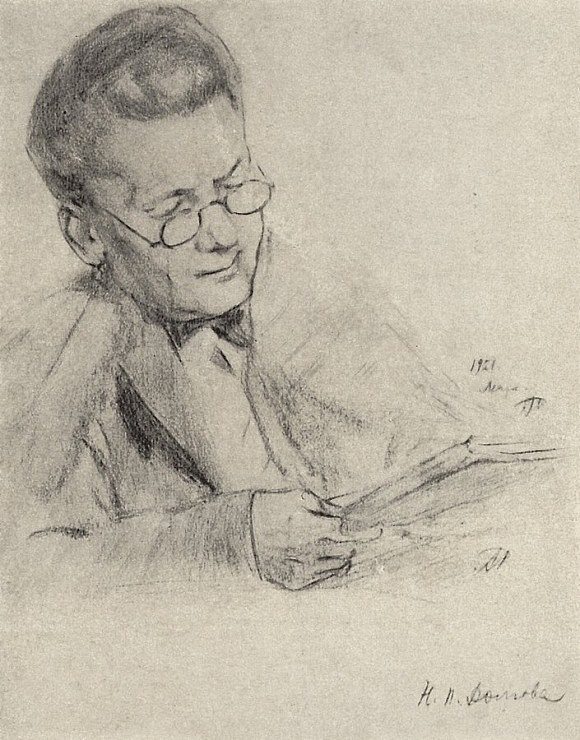 N.P.多尔戈娃的肖像 Portrait of N.P. Dolgova (1921)，阿尔卡季·雷洛夫