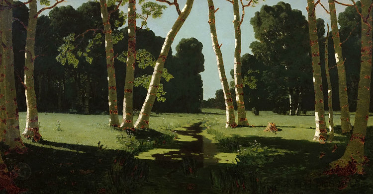 白桦林 A Birch Grove (1879; Russian Federation  )，阿尔希普·昆吉