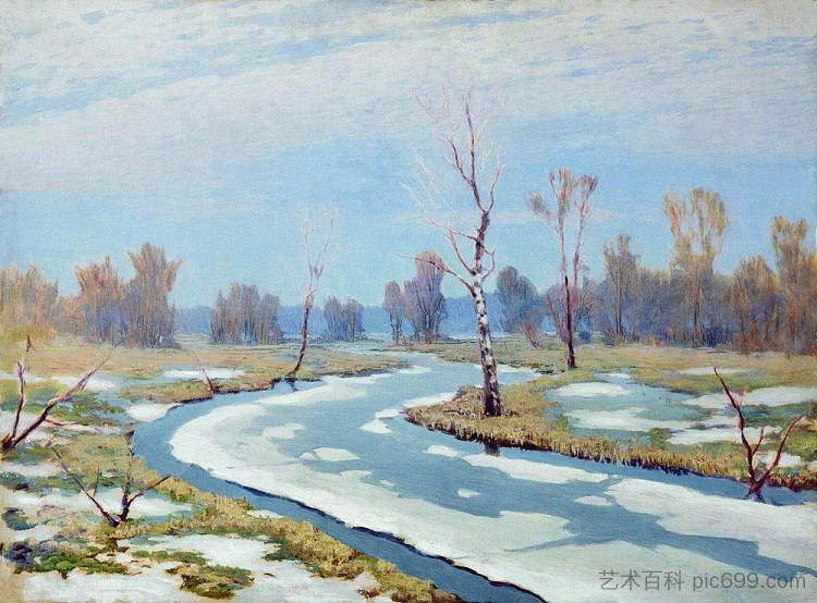 早春 Early spring (c.1895)，阿尔希普·昆吉
