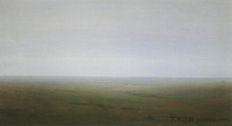 景观。草原 Landscape. Steppe (c.1895)，阿尔希普·昆吉