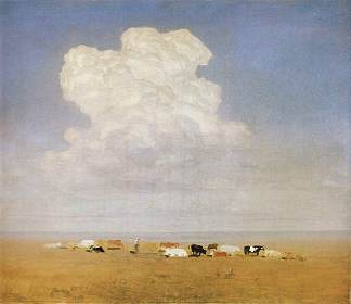 中午。草原上的牛群 Noon. Herd in the steppe (c.1895)，阿尔希普·昆吉