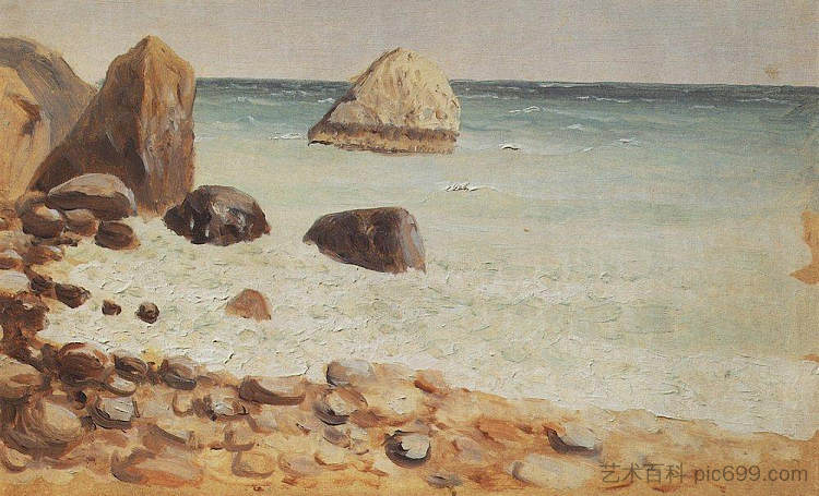 岩石海岸。克里米亚 Rocky seashore. Crimea，阿尔希普·昆吉