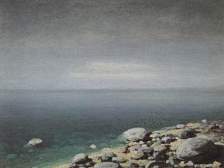 清澈的水。阴沉的一天。克里米亚 The limpid water. Gloomy day. Crimea (c.1908)，阿尔希普·昆吉