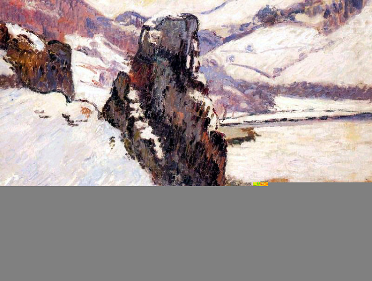雪下吟诵 Creuse under the snow (1890)，阿尔芒德·基约曼
