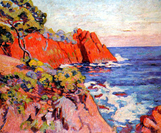 阿盖海岸上的岩石 Rochers sur la Côte à Agay (1907)，阿尔芒德·基约曼