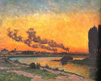 伊夫里的日落 Sunset at Ivry (1873)，阿尔芒德·基约曼