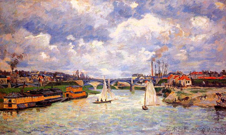 沙伦顿的塞纳河 The Seine river at Charenton (1878)，阿尔芒德·基约曼