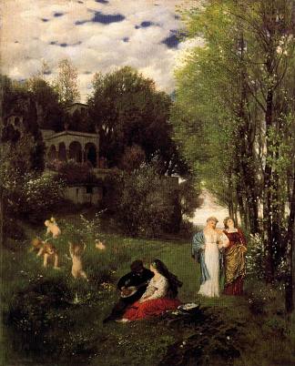 理想的春季景观 Ideal spring landscape (1871)，阿诺德·勃克林