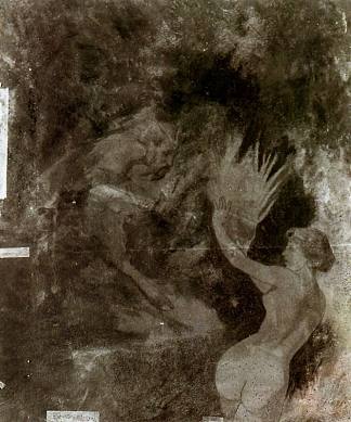 潘追仙女 Pan chasing a Nymph (1855)，阿诺德·勃克林