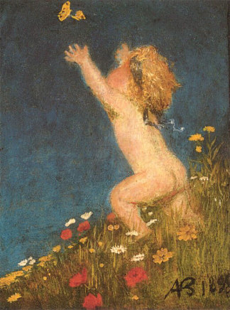 普托和蝴蝶 Putto and Butterfly (1896)，阿诺德·勃克林