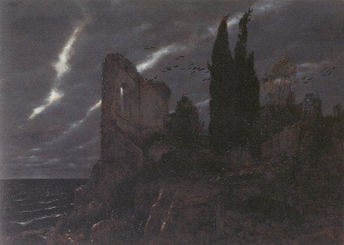 海边的废墟 Ruins by the Sea (1880)，阿诺德·勃克林