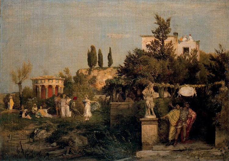 古罗马的小酒馆 Tavern in ancient Rome (1867)，阿诺德·勃克林