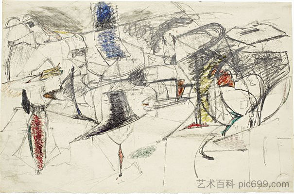 为痛苦而学习 Study for Agony (c.1946 - c.1947)，阿希尔·戈尔基