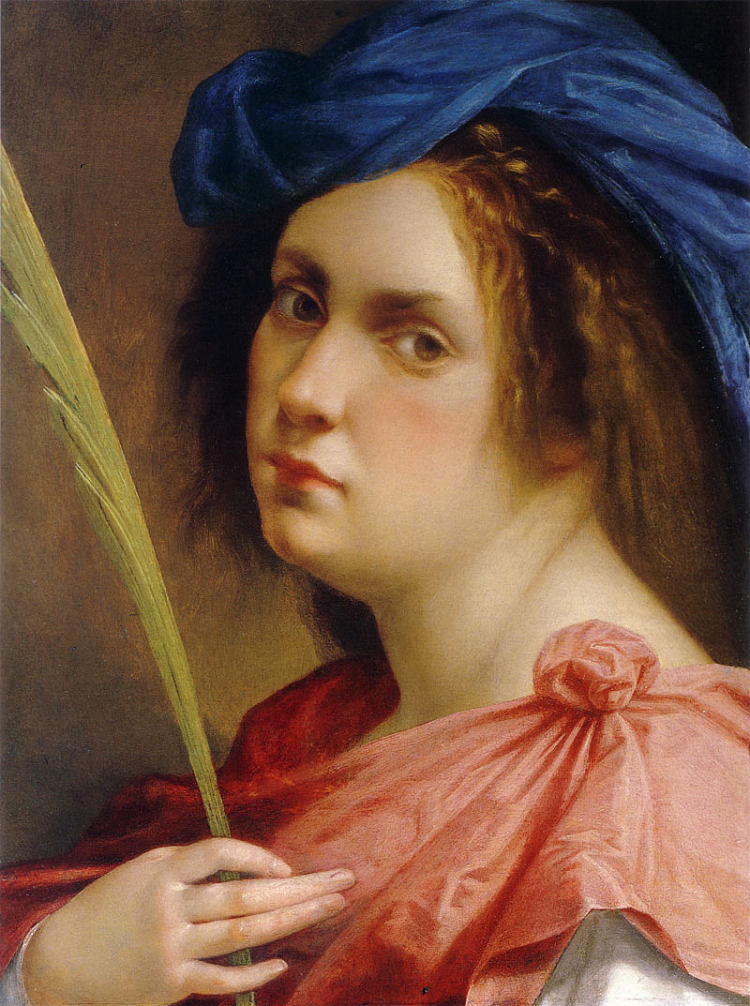 作为女性烈士的自画像 Self-portrait as a Female Martyr (1615)，阿尔泰米西亚·真蒂莱斯基