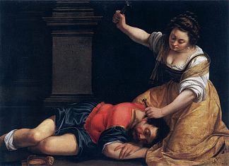 杰尔和西塞拉 Jael and Sisera (1620; Italy                     )，阿尔泰米西亚·真蒂莱斯基