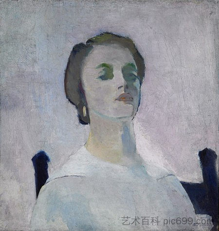 凯瑟琳·罗德斯的肖像 Portrait of Katharine Rhoades (1912)，阿瑟·毕杰·查理