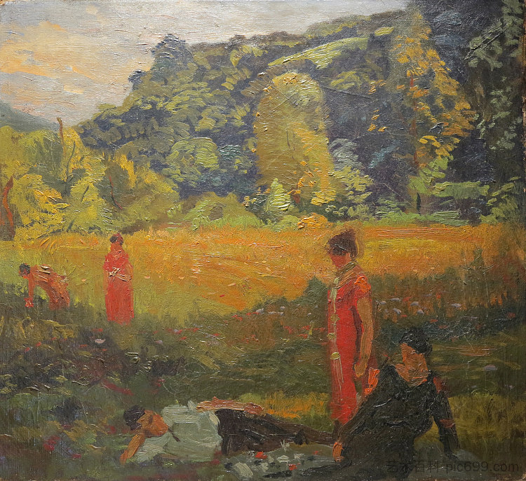 夏夜， 法国 Summer Evening, France (1910)，阿瑟·毕杰·查理